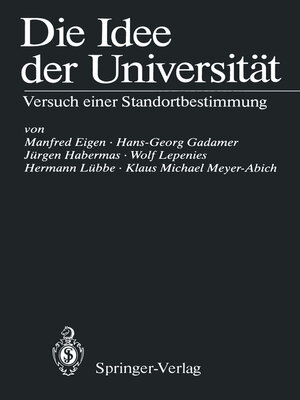 cover image of Die Idee der Universität